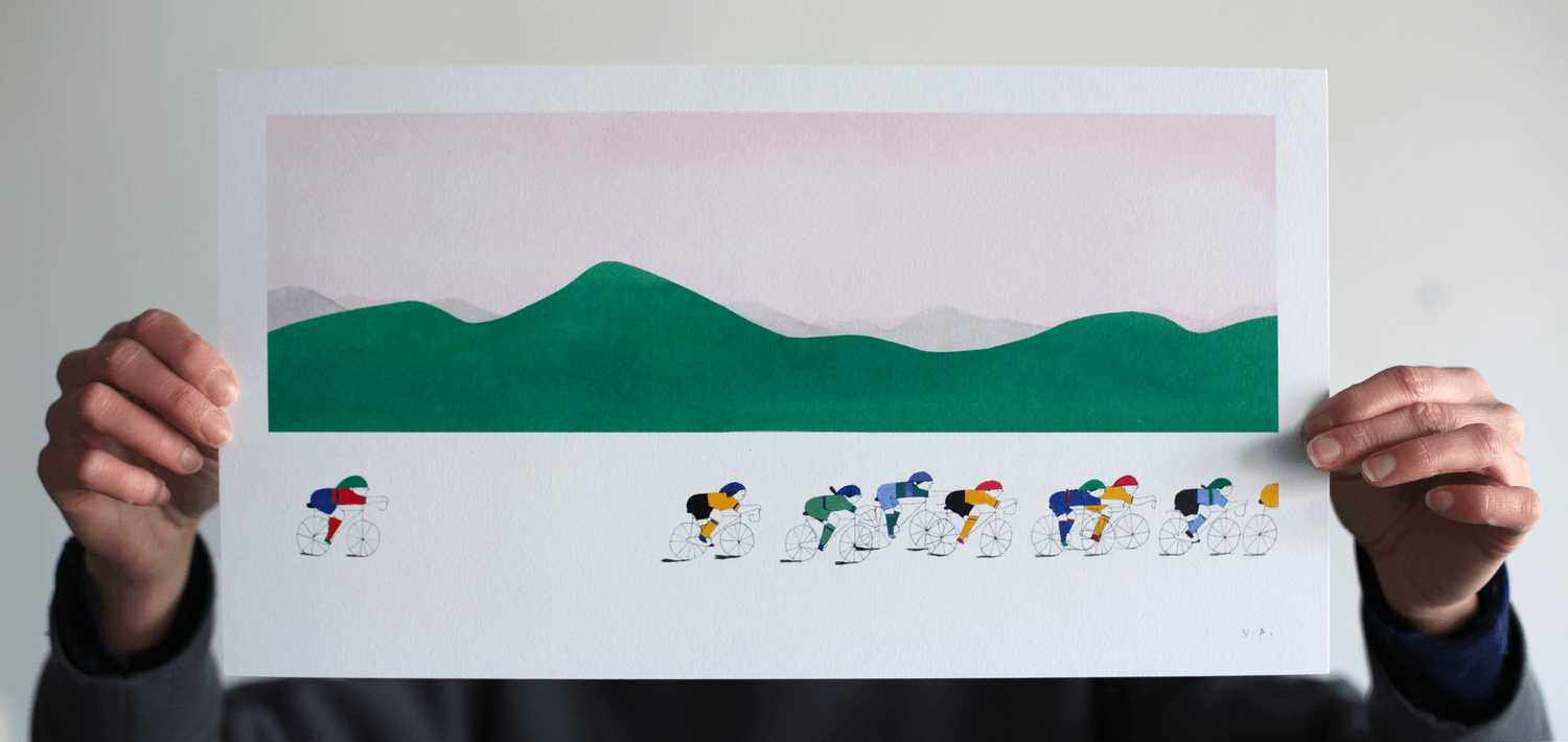 Vue 2 de Pack 3 cyclistes